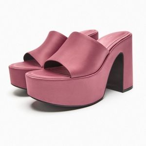 ZARA FABRIC PLATFORM SLIDES